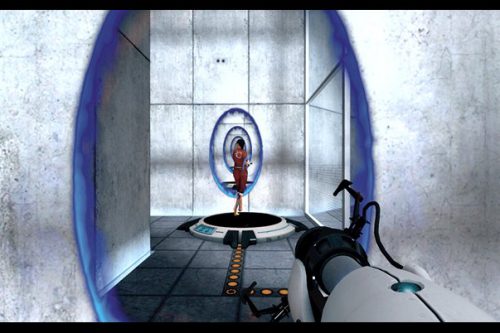 Captura de pantalla del videojoc "Portal".